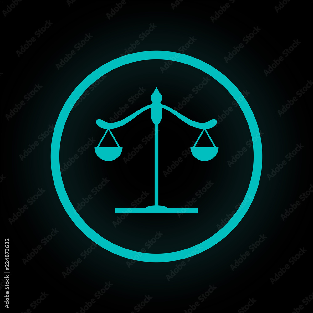 Neon Button rund - Waage Neon Button rund - Waage