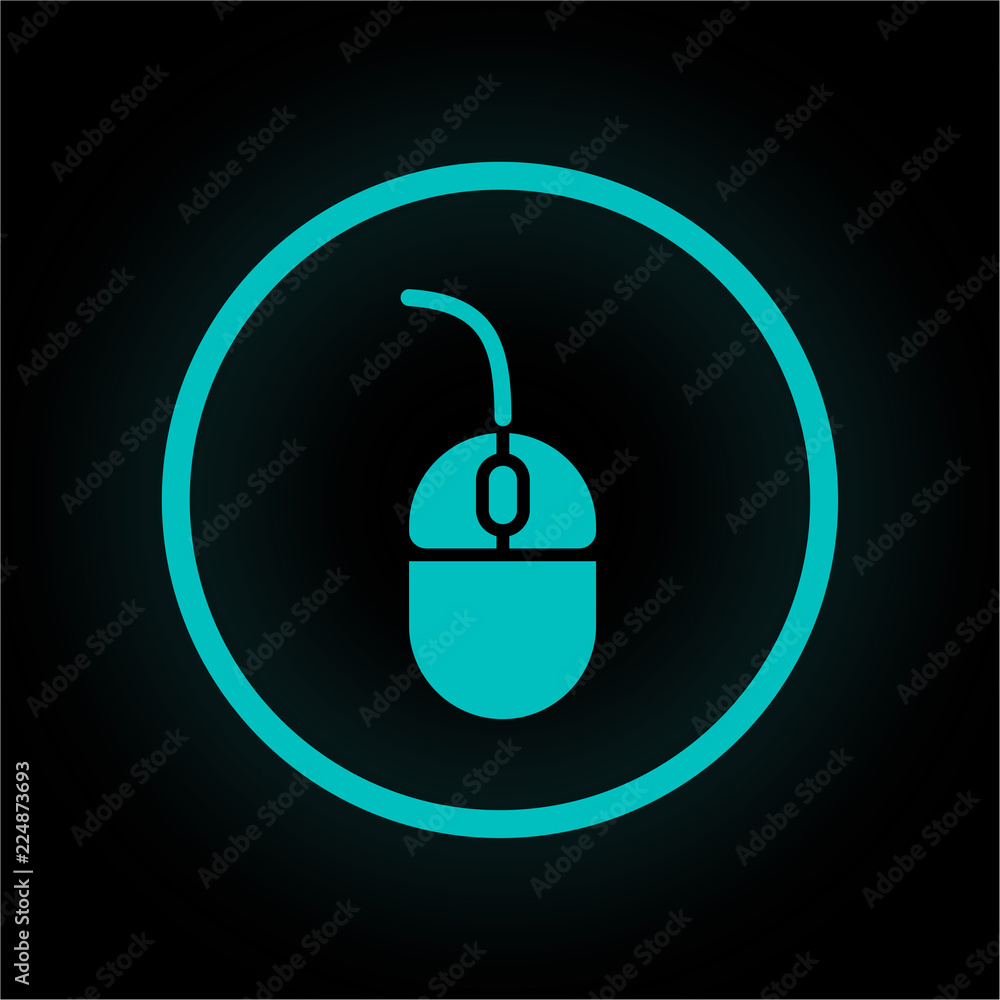 Neon Button rund - Computermaus Neon Button rund - Computermaus