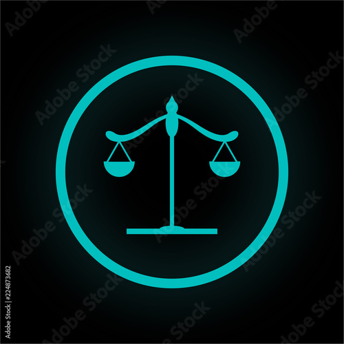 Neon Button rund - Waage