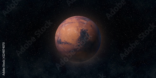 Fototapeta Naklejka Na Ścianę i Meble -  Red planet Mars. Astronomy and science concept. Elements of this image furnished by NASA.