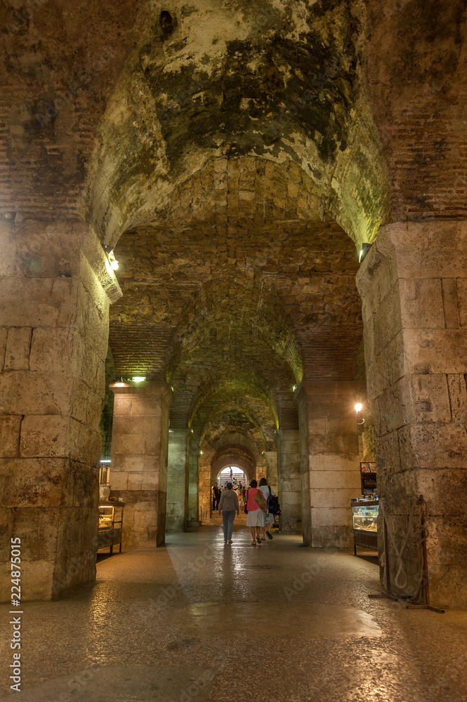 Split, Croatia. Europe. Brass gate of Diocletian Palace. One of four gates.