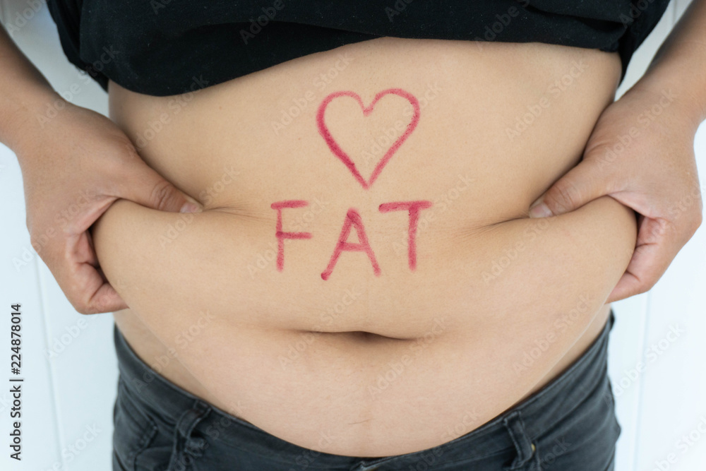 custom made wallpaper toronto digitalFat woman belly body painting, diet message