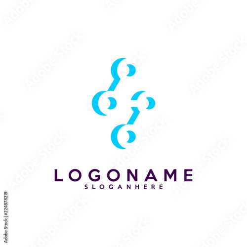 Letter S logotype,Technology and digital abstract dot connection vector logo