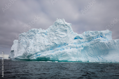 ice in the Antarctica with iceberg in the ocean