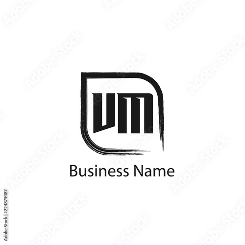 Initial Letter VM Logo Template Design