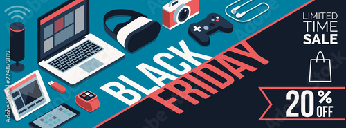 Black friday promotional sale banner
