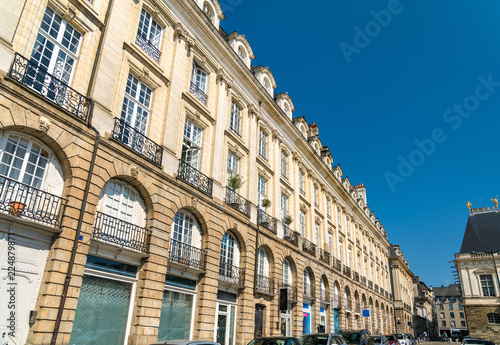 Typical french buildings in the city of Rennes
