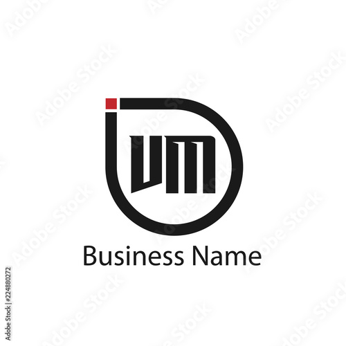 Initial Letter VM Logo Template Design