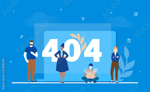 Error 404 page - flat design style colorful illustration