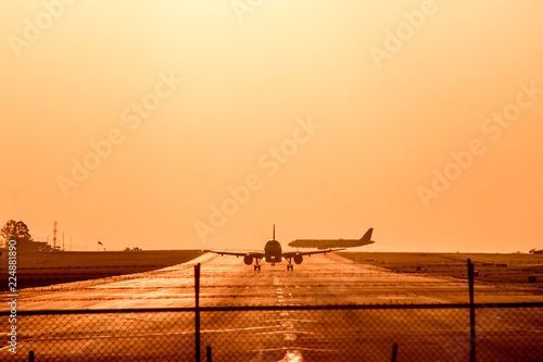 Sunset on a airport in Alajuela Costa Rica