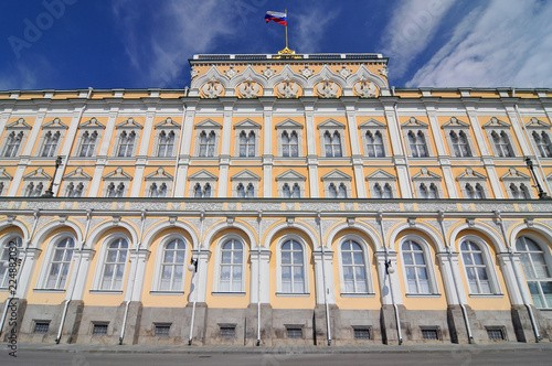 Decoration of facade Grand Kremlin Palace in Moscow, Russia.