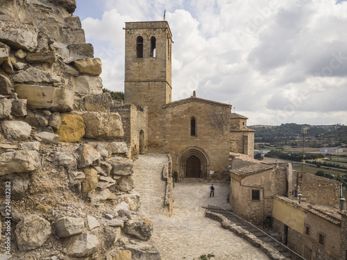 Romanesque church in a medieval village