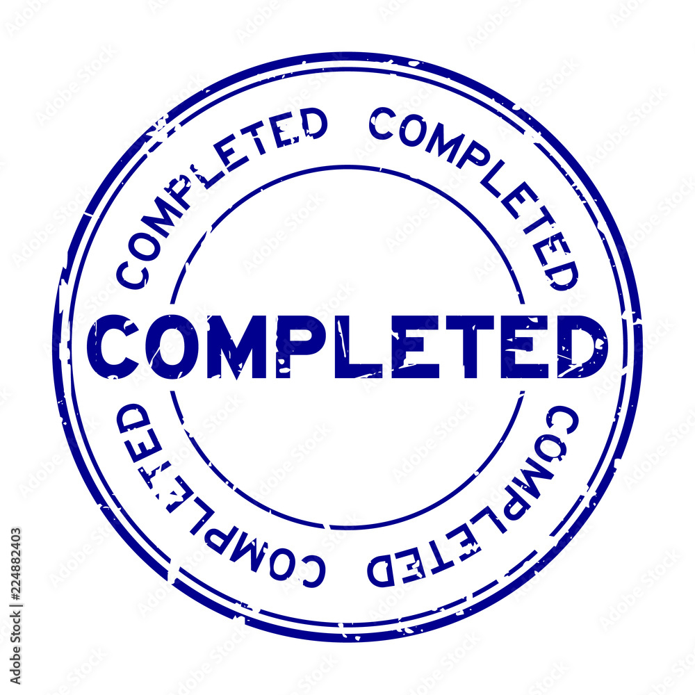 Grunge blue completed wording round rubber seal stamp on white background Grunge blue completed wording round rubber seal stamp on white background
