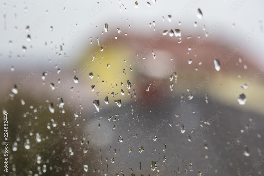 rainy days ,raindrops on the window surface