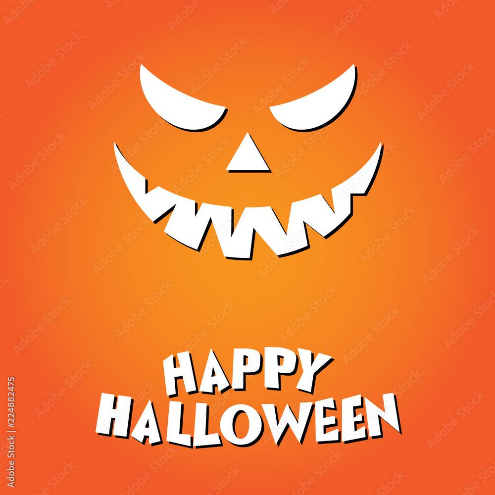 Happy halloween Pumkin illustration on orange background Happy halloween Pumkin illustration on orange background
