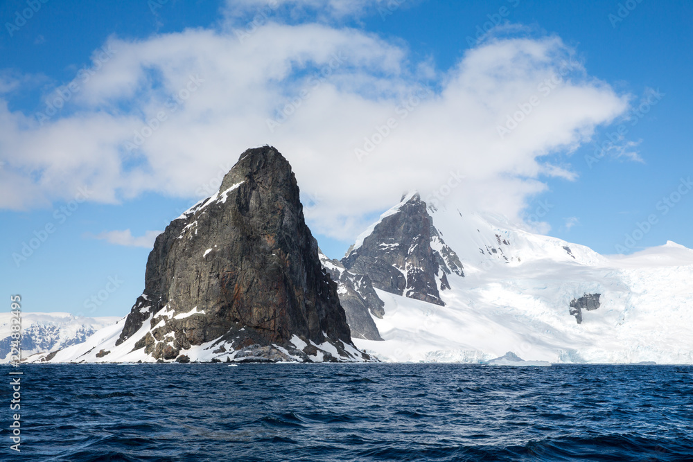 ice in the Antarctica with iceberg in the ocean