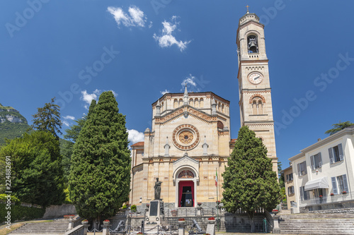 The parochial church of St. Lorenzo in Tremezzo, Como Lake, Italy.