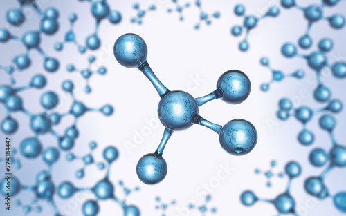 molecule or atom, Abstract structure for Science or medical background.