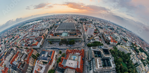 Munich city air drone 360 vr virtual reality panorama
