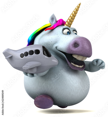 Fun unicorn - 3D Illustration