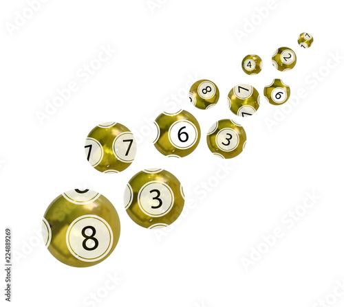 Vector Golden Lottery Balls, Different Numbers.