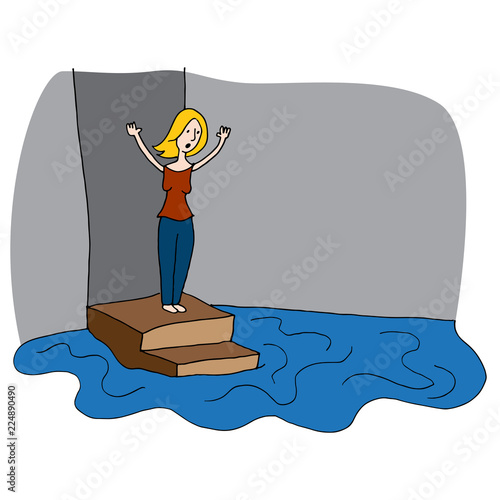 Woman With Flooded Basement