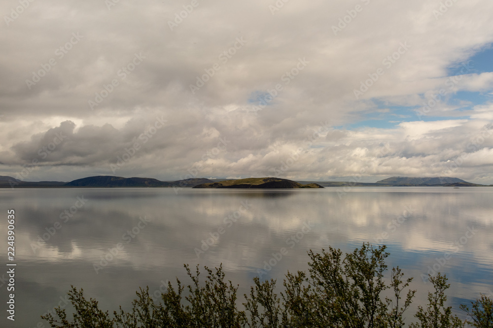 Fototapeta premium landscape with lake and clouds