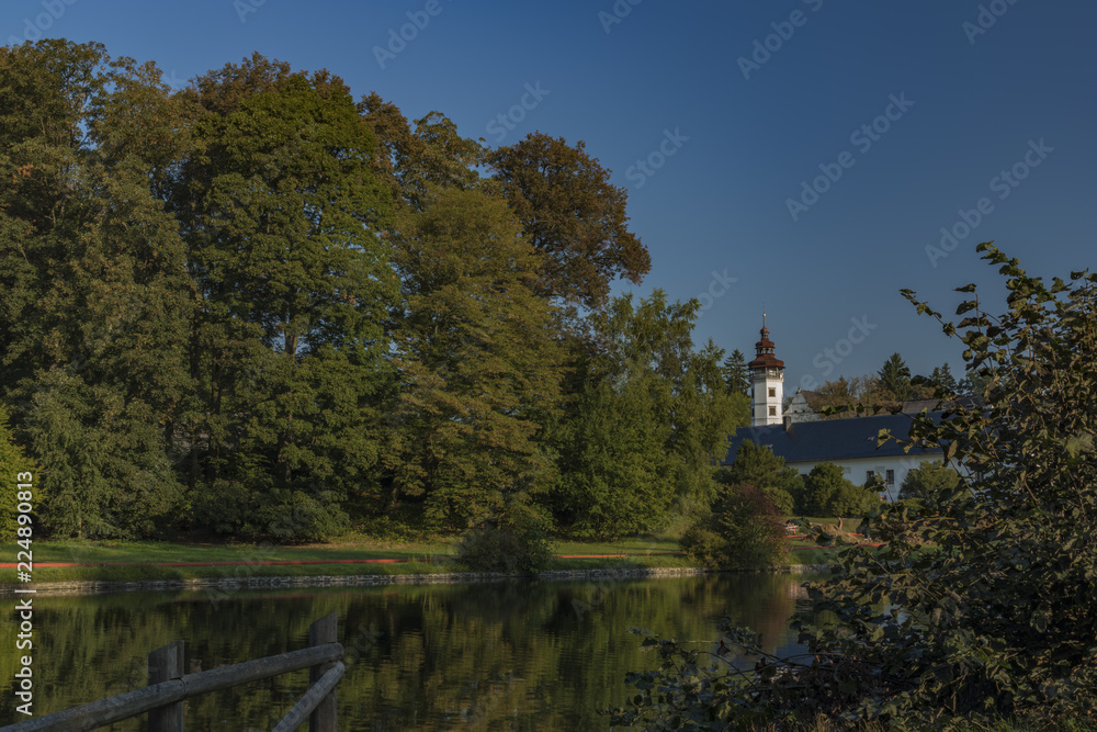 Castle Velke Losiny in summer sunny morning Castle Velke Losiny in summer sunny morning