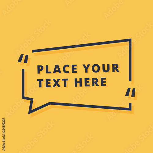 Text frame design vector illustration isolated on yellow background. Dialog icon with placeholder announcement photo