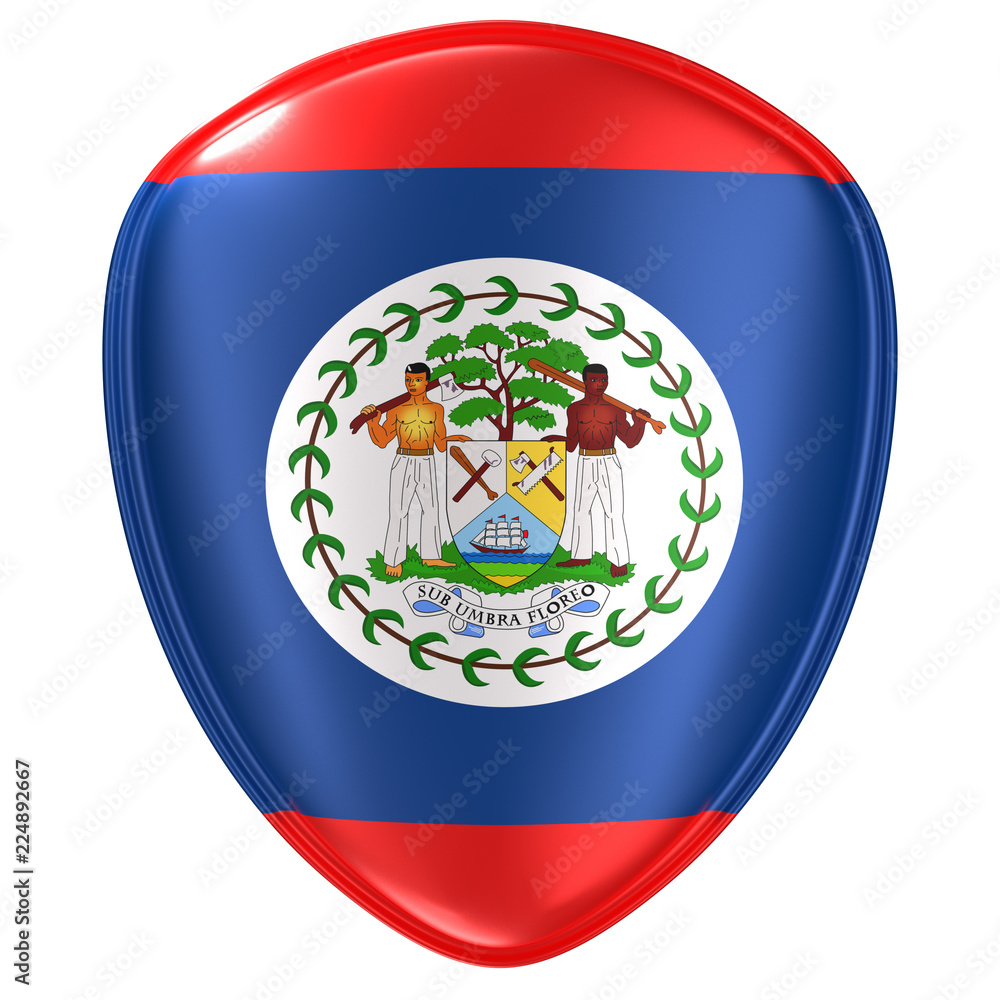 Obraz premium 3d rendering of a Belize flag icon.