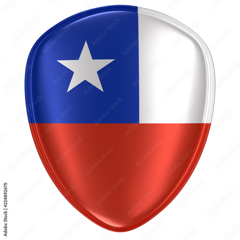 3d rendering of a Chile flag icon. 3d rendering of a Chile flag icon.