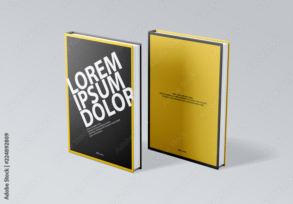 Front and Back Book Cover Mockups Stock Template | Adobe Stock