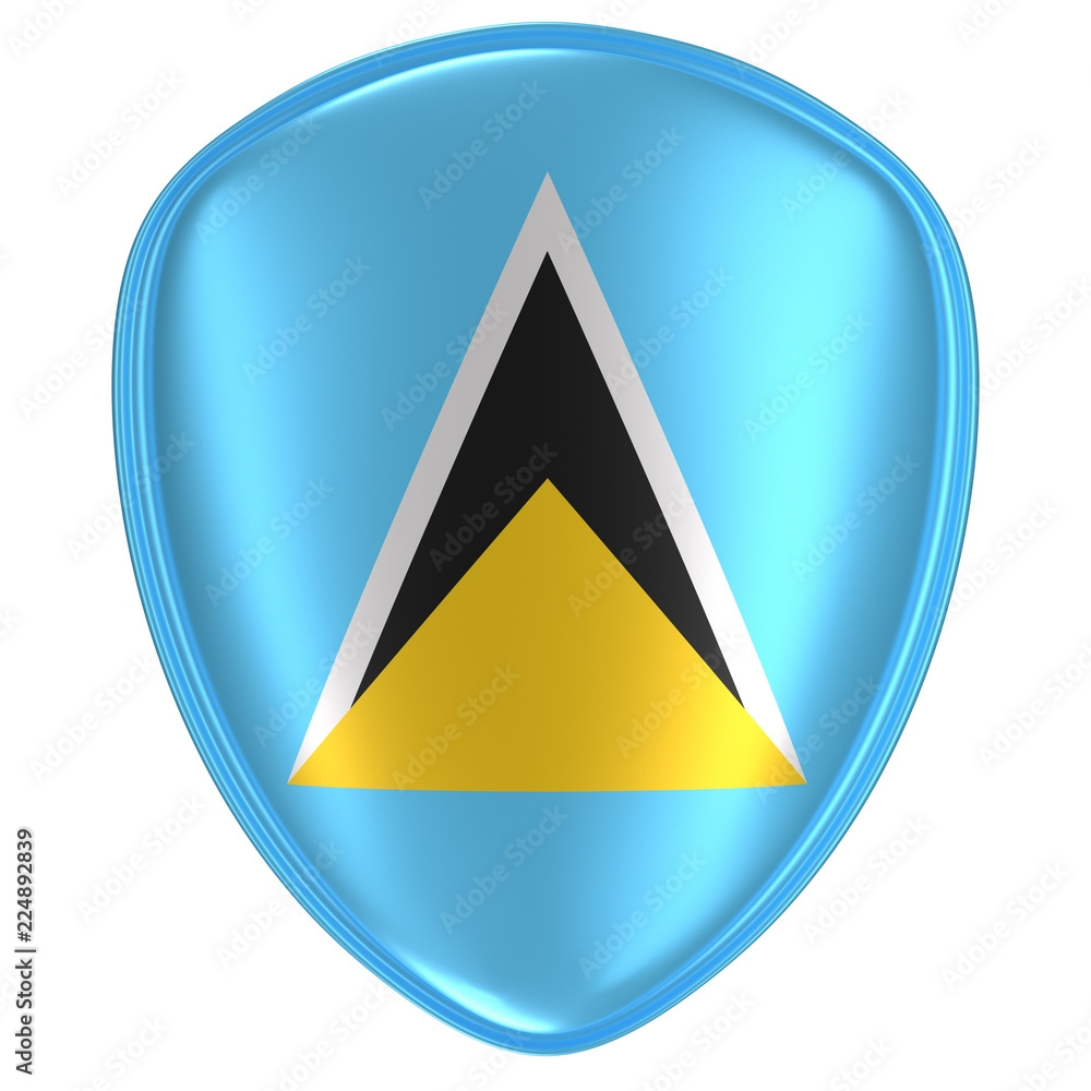 3d rendering of a Saint Lucia flag icon. 3d rendering of a Saint Lucia flag icon.