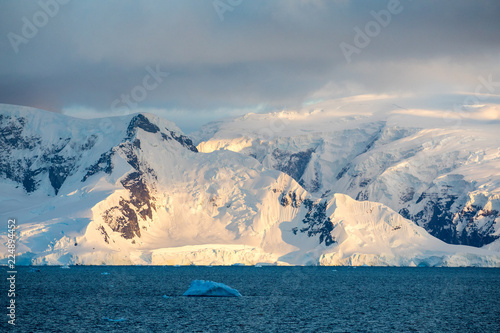 ice in the Antarctica with iceberg in the ocean