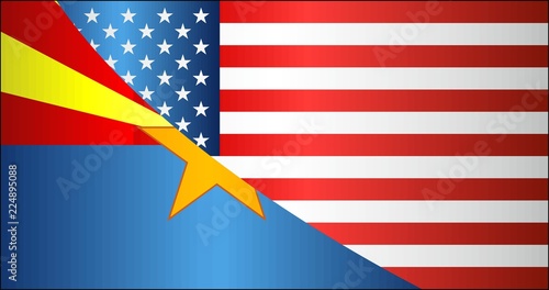 Flag of USA and Arizona state - Illustration, 
Mixed Flags of the USA and Arizona