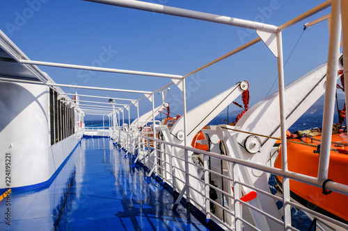 2018 September 24th, Syros ferryboat, Greece. Wind can be extremely strong on the Aegean sea. When is more than 70Km/h also big ferriboats cannot travel. photo