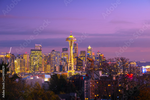 View of downtown Seattle skyline in Seattle Washington, USA