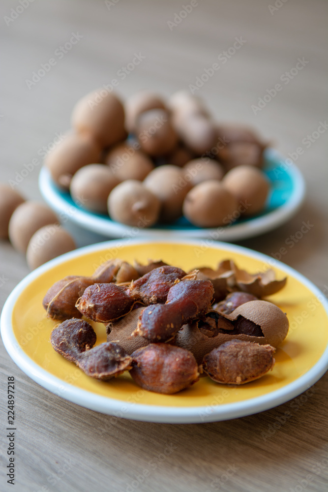 Fruits of tropcal Africal tree tamarind, used in cooking, traditional medicine and metal polish Fruits of tropcal Africal tree tamarind, used in cooking, traditional medicine and metal polish