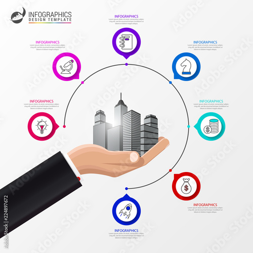 Infographic design template. Creative concept with 7 steps