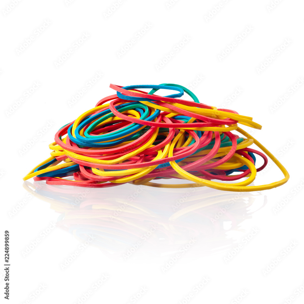 colorful rubber band isolated on white colorful rubber band isolated on white