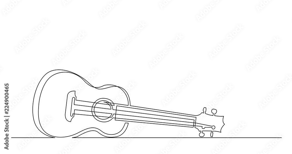 Animation of continuous line drawing of traditional ukulele Animation of continuous line drawing of traditional ukulele