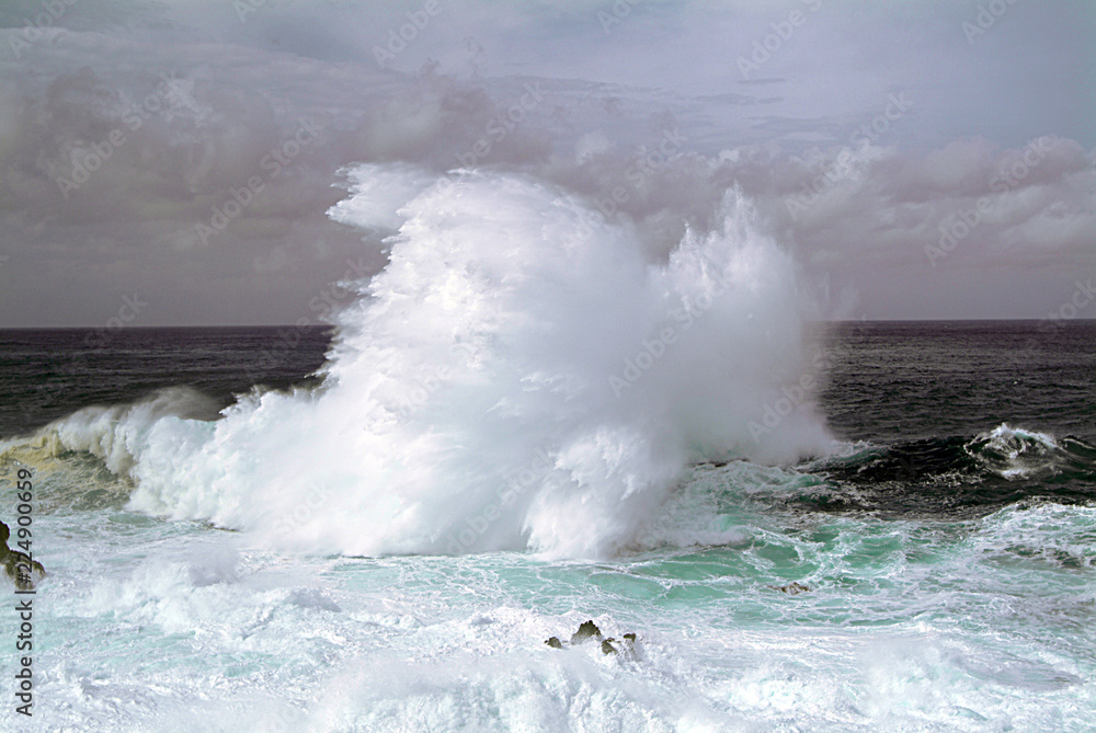 Giant Atlantic Storm Wave, Madeira, Portugal