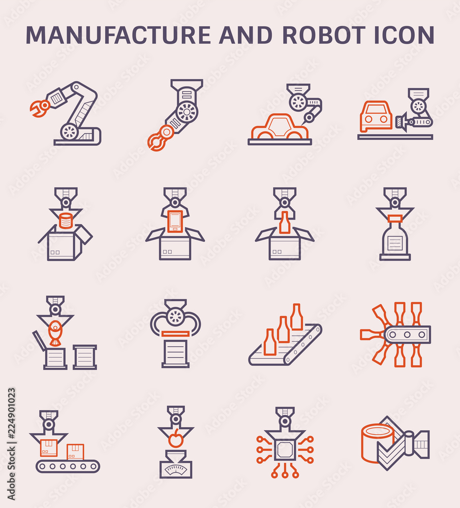 manufacture robot icon manufacture robot icon