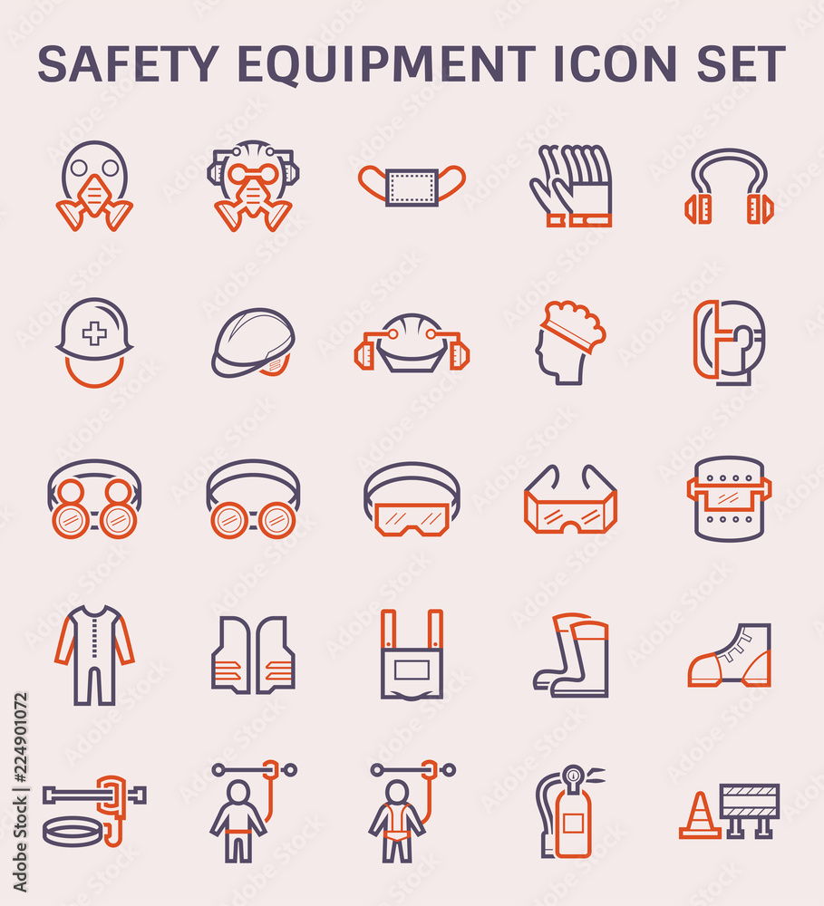 Safety equipment icon or personal protective equipment (PPE) in