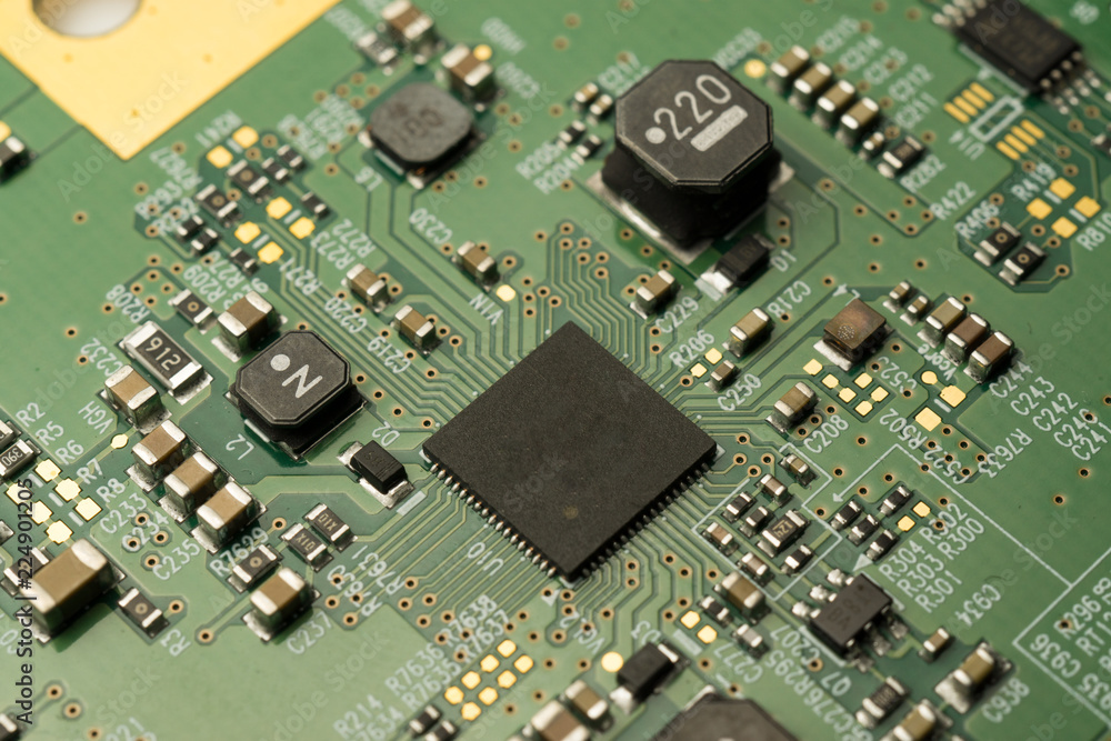 A complex PCB mounted board with surface mount electronic parts A complex PCB mounted board with surface mount electronic parts