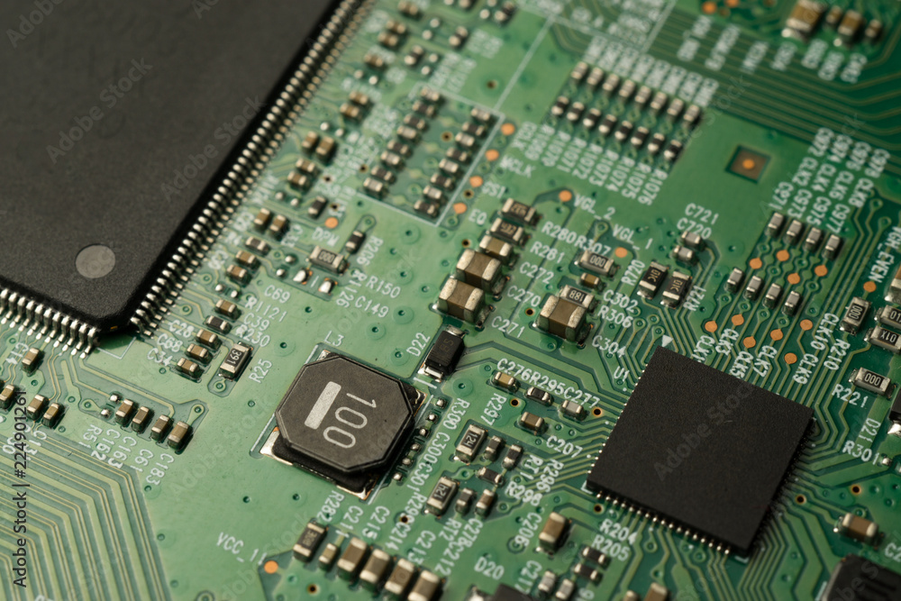 A complex PCB mounted board with surface mount electronic parts A complex PCB mounted board with surface mount electronic parts