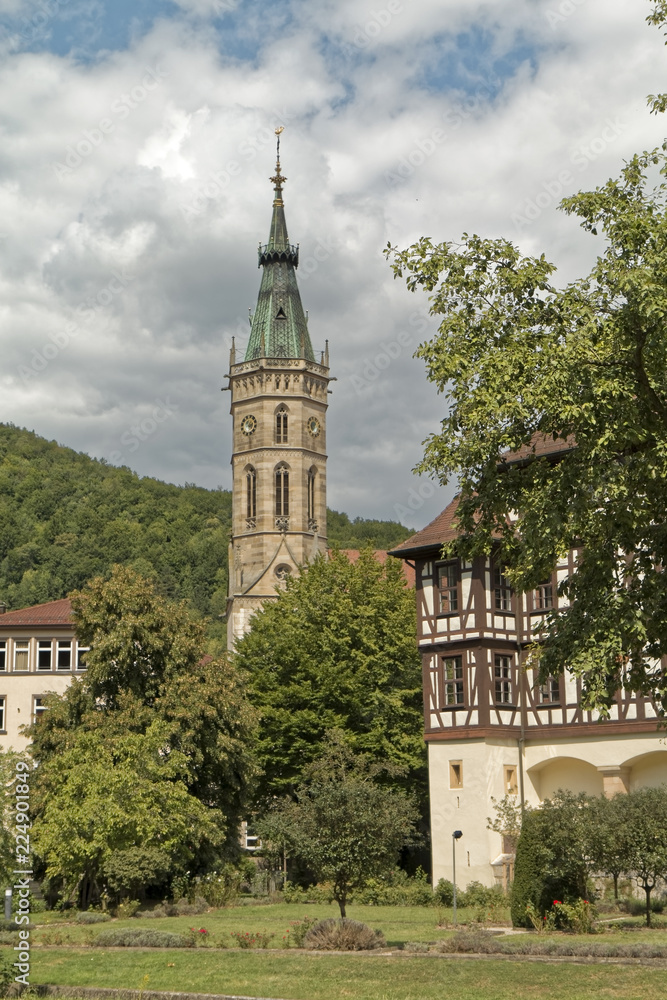 Bad Urach, Germany – church tower in the old town.