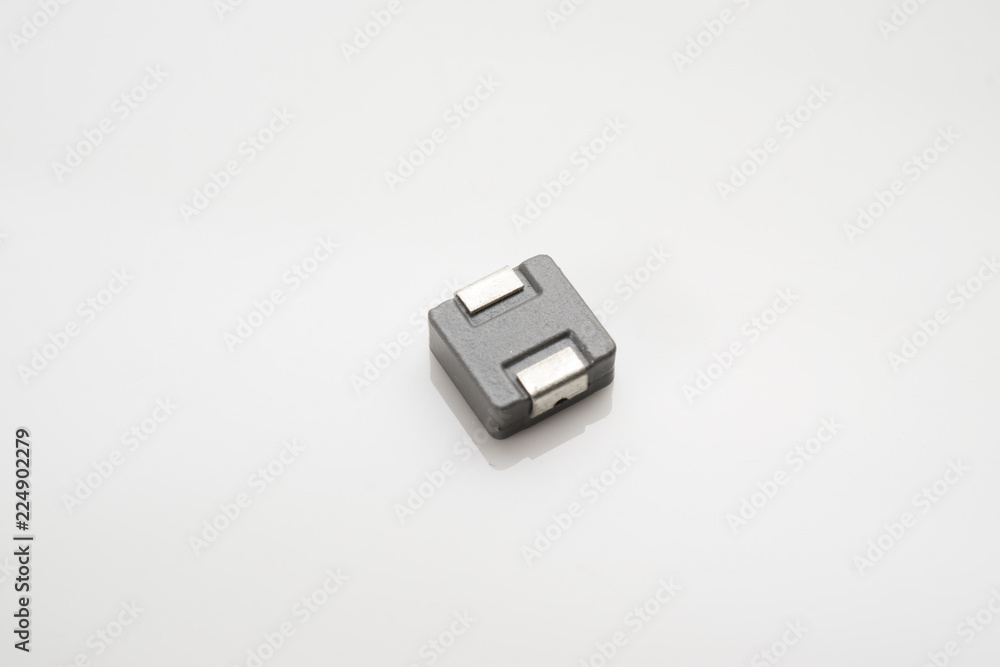 electronics part of Surface mount Inductor on white isolated background electronics part of Surface mount Inductor on white isolated background