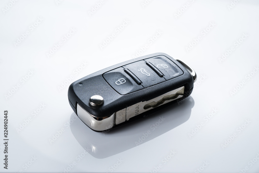Keyless remote for car or vehicle on white isolated background Keyless remote for car or vehicle on white isolated background