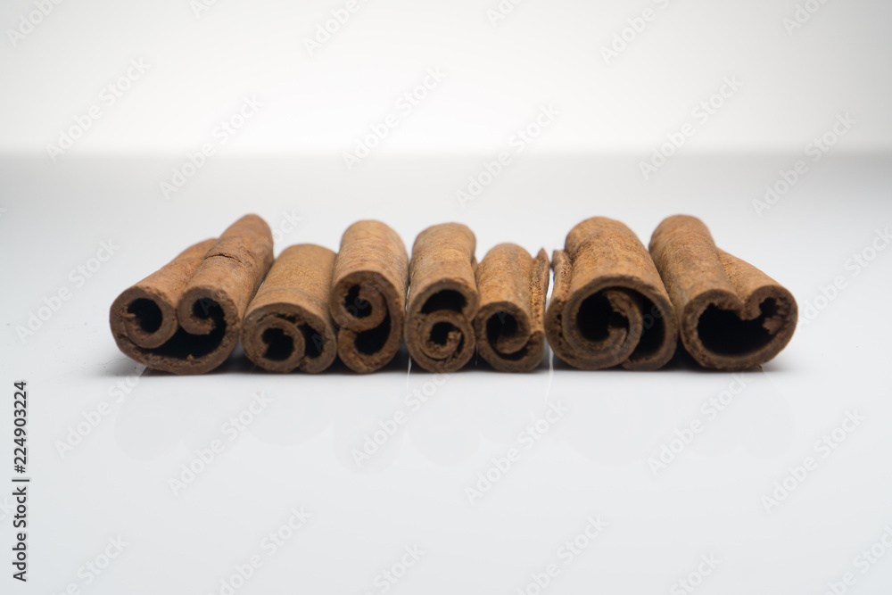 Cinnamon and Anise on white background isolated Cinnamon and Anise on white background isolated